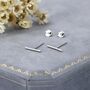 Minimalist Bar Stud Earrings In Sterling Silver, thumbnail 2 of 11