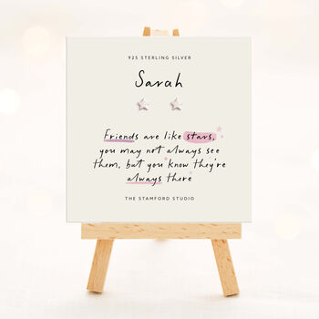 Personalised Star Friendship Earrings Gift Sterling Silver, 3 of 6