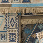 Handmade Bohemian Blue Handloom Kilim Rug, Runner, thumbnail 4 of 7