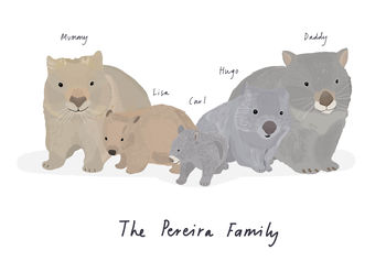 Personalised Wombat Family Print, 2 of 2