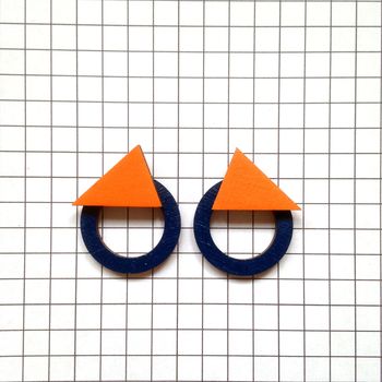 Contemporary Geometric Stud Earrings, 3 of 5