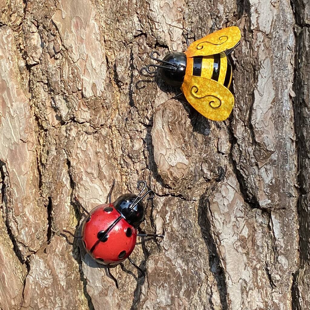 Ladybird And Bumble Bee Garden Wall Ornament, 1 of 5