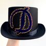 Personalised Rhinestone Black Satin Top Hat, thumbnail 2 of 6