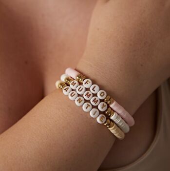 Personalised Clay Bead Bracelet, 2 of 3