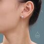 Sterling Silver Clear Cz Balloon Dangle Stud Earrings, thumbnail 2 of 12
