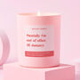 Out Of Office Funny Christmas Gift For Her Pink Candle, thumbnail 1 of 2