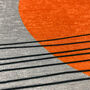 Orange Sun And Black Lines On Grey Cushion Cover, thumbnail 6 of 7