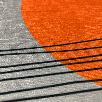 Orange Sun And Black Lines On Grey Cushion Cover, 6 of 7