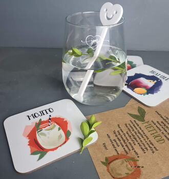 Personalised Stemless Cocktail Glass Gift Set, 6 of 7