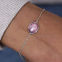 Sterling Silver Amethyst Gemstone Bracelet, thumbnail 1 of 5
