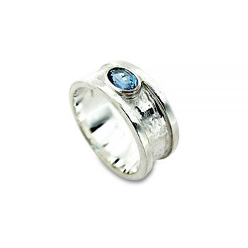 Sterling Silver Gemstone Drum Ring, 3 of 7