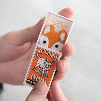 Wool Felt Fox Spirit Animal In A Matchbox, 2 of 7