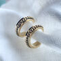 Sterling Silver And Gold Vermeil Adorn Hoop Earrings, thumbnail 3 of 7