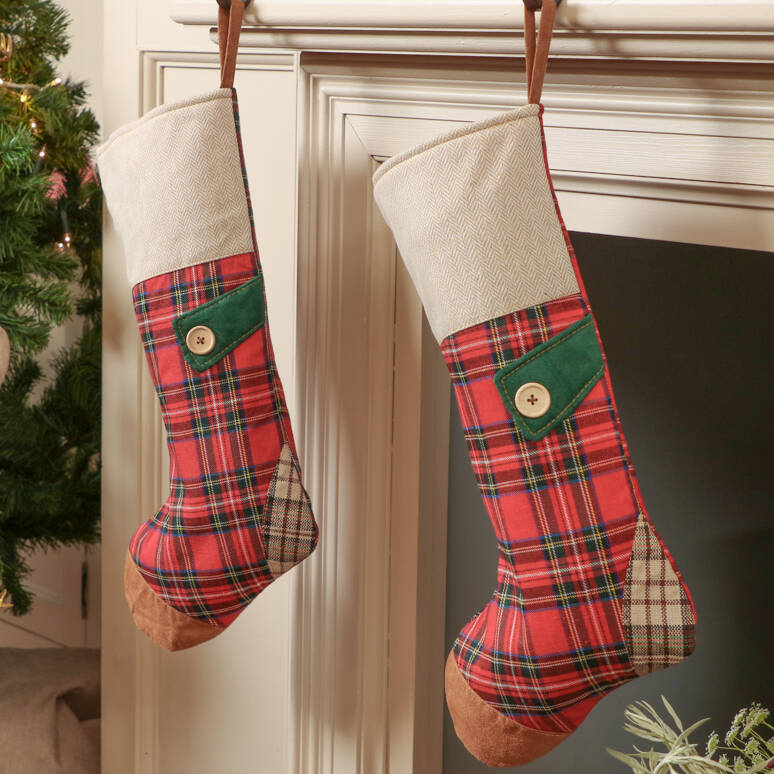 His And Hers Christmas Stocking Holders By Dibor | notonthehighstreet.com