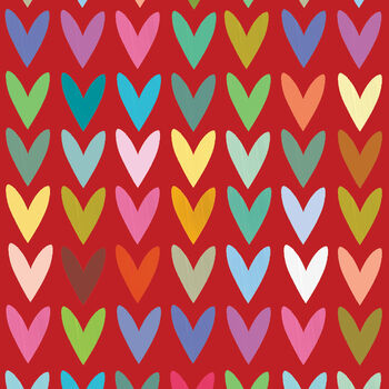 Red Hearts Wrapping Paper Two Sheets, 2 of 5