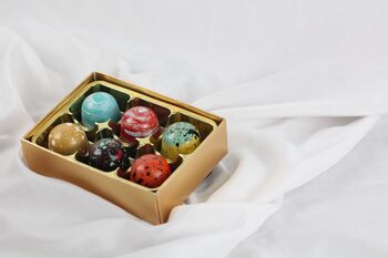 Box Of Six Handmade Luxury Truffles By Saffire Chocolate, 7 of 7