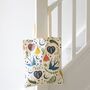 Cream Folk Print Polycotton Tote Bag, thumbnail 1 of 2