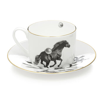 Horse And Pearls Bone China Cup And Saucer, 2 of 5