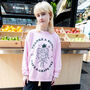 Thanks A Bunch Unisex Pink Fruit Logo Sweatshirt, thumbnail 1 of 5