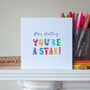 You're A Star Personalised Teacher Card, thumbnail 2 of 2