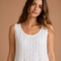 Womens White Sleeveless Cotton Embroidered Nightdress Lizzie, thumbnail 1 of 8