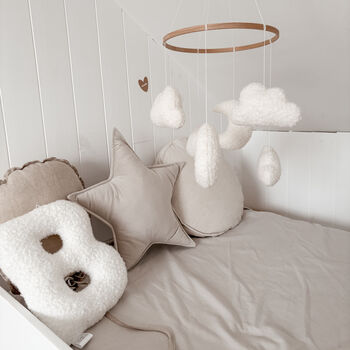 Boucle Cloud And Moon Mobile Nursery Decor, 4 of 6