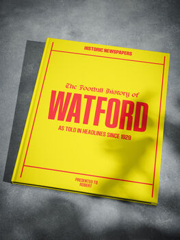 Watford Fc Personalised Football Gift Hornets Newspaper History Book, 9 of 12
