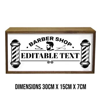 Personalised Light Box Barber Shop Sign, 2 of 4