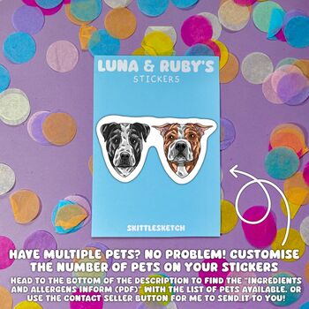 Personalised Pittie Portrait Waterproof Stickers, Dog Owner Gift, 10 of 10