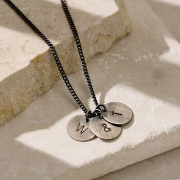 Personalised Men's Initial Disc Necklace, 2 of 6