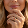 Women's Rainbow Ring With Colourful Baguette Stones In 18k Gold, thumbnail 1 of 4
