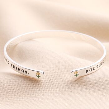 Rooting For You Meaningful Word Bangle In Silver, 2 of 3