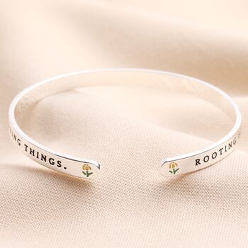 Rooting For You Meaningful Word Bangle In Silver, 2 of 4