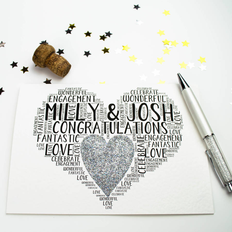 Personalised Engagement Love Sparkle Card, 1 of 7