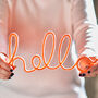 Neon Coral Soft Wall Hanging Word Hello, thumbnail 2 of 2