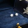 Smile Face Stud Earrings In Sterling Silver, thumbnail 3 of 10