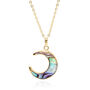 Aylin Abalone Shell Moon Necklace | 14 K Gold Plated, thumbnail 2 of 10