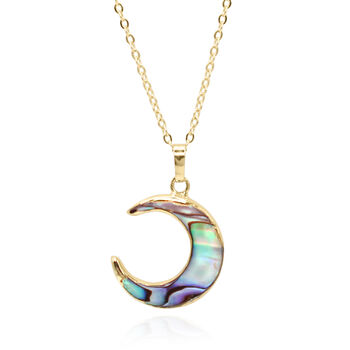 Aylin Abalone Shell Moon Necklace | 14 K Gold Plated, 2 of 10