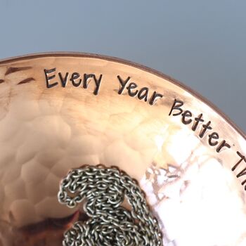 Personalised Copper Bowl, Medium. Handmade 9th Anniversary Gift, 5 of 9