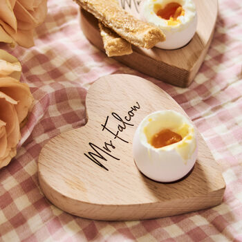 Valentine's Day Wooden Heart Egg Cup, 5 of 7