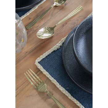 Ink Blue Jute Placemats Set Of Four, 4 of 6