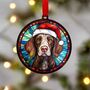German Shorthaired Pointer In Santa Hat Suncatcher Decoration, thumbnail 5 of 6