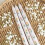 Set Of Three Tulip Print Taper Candles, thumbnail 1 of 2