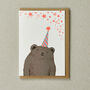 Party Bear Risograph Greeting Card, thumbnail 1 of 2