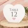 Love Heart Acrylic Wedding Table Number Sign, thumbnail 1 of 2