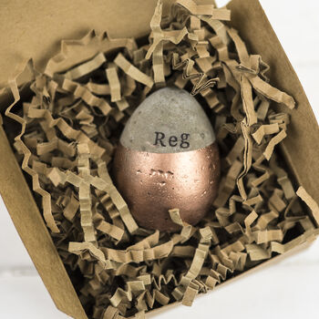 Personalised Copper Concrete Easter Egg In A Box, 2 of 5