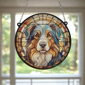 Australian Shepherd Stained Glass Effect Suncatcher, 6 of 6