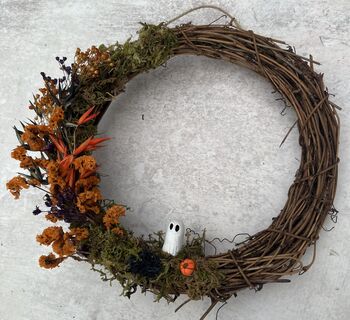 Small Halloween Wreath With Dried Flowers, 2 of 4