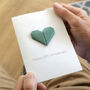 Personalised 55th Emerald Anniversary Origami Heart Card, thumbnail 4 of 6