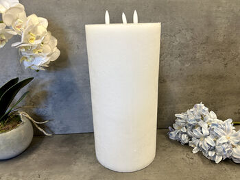 30cm Xl White LED Pillar Candle – Real Wax, 7 of 12